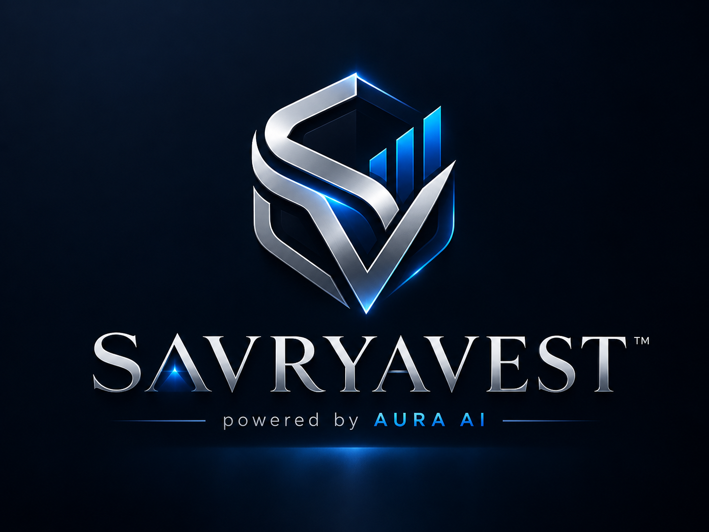 SAVRYAVEST distinctive silver-blue emblem